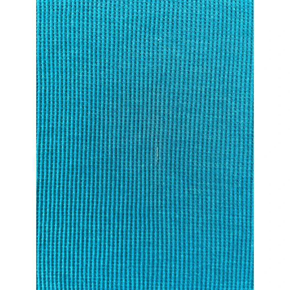Levis Mens Medium Shirt Teal Waffle Knit Thermal Long Sleeve Crewneck Turquoise